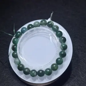 【Green mica clintonite】Green mica clintonite Round Beads Stretch Bracelet Unisex