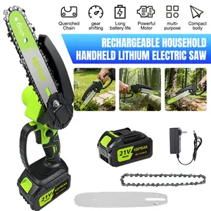 6 Inch Cordless Mini Chainsaw with Battery and Charger, Portable Electric Handheld Chain Saw for Tree Trimming Wood Cutting Garden Pruning