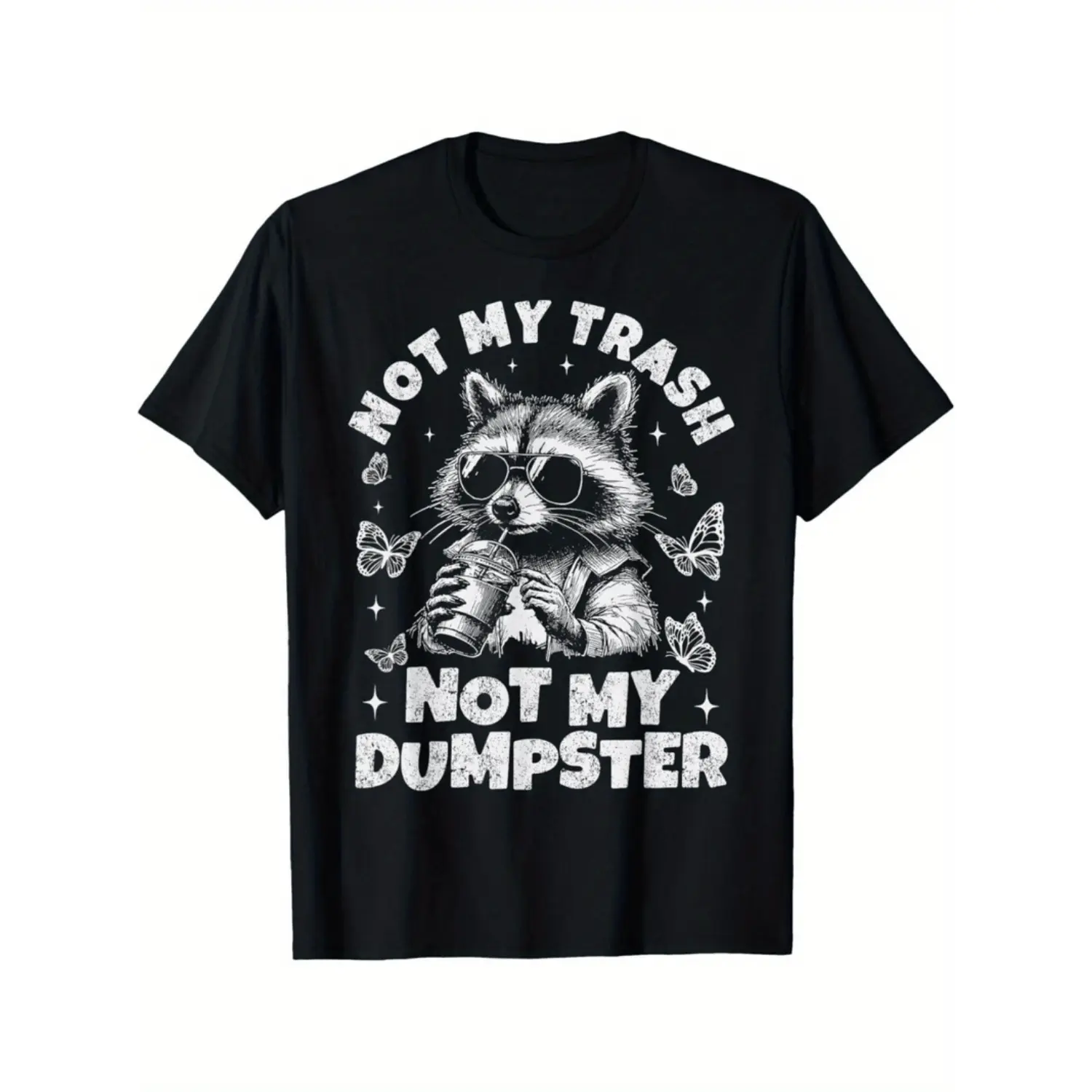 not my trash not my funny raccoon t shirt black -1 Breathable Fabric