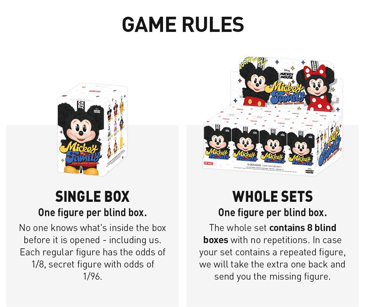 POP MART Mickey Family Cute Together Keychain Series Figures Blind Box, Collectible Toys,Surprise Gift，Summervibes