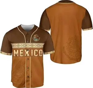 Mexico Eagle Baseball Jersey, Mexican Flag Eagle Fan Jersey, Mexico Team Style Baseball Shirt