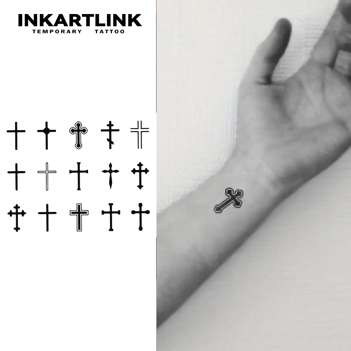 INKARTLINK 2-Sheet Couple's Secret Ink Temporary Tattoos - Matching Sets, Waterproof, Aesthetic Tattoo Art for Lovers, All Skin Types, Single Item, Date Night Use