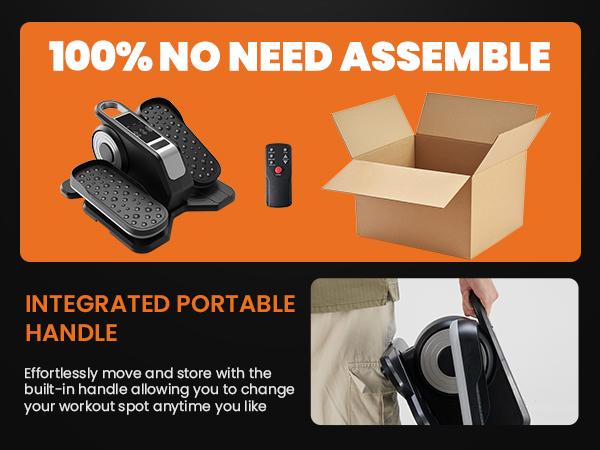 Under-Desk Elliptical Machine - Compact, Quiet Mini Pedal Exerciser with Adjustable Speed, LED Display, Portable Fitness Solution for Home, Office Workouts