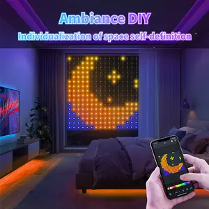 LED Intelligent Curtain Light IP65 RuB APP Control DIY Text & Pattern Fairy Tale Light for Home Decoration Halloween Christmas Holiday 400 LEDs 5V USB Rhythm Dynamic Effects