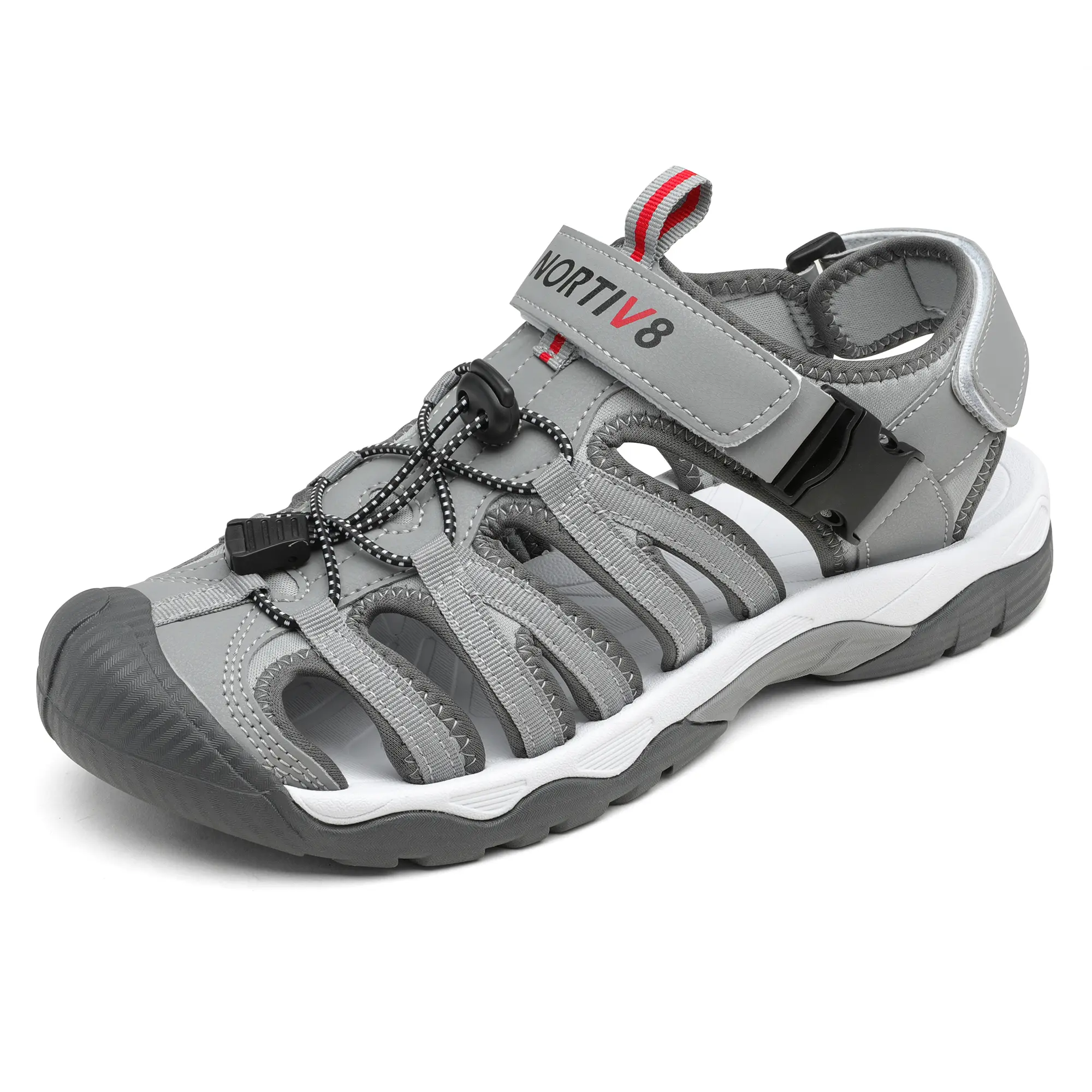 NORTIV8 Men's Closed-Toe Hiking Sandals - Adjustable, Lightweight, Breathable Athletic Outdoor Walking Non-Slip Sports Sandals for Adventures, Athletic Sandals