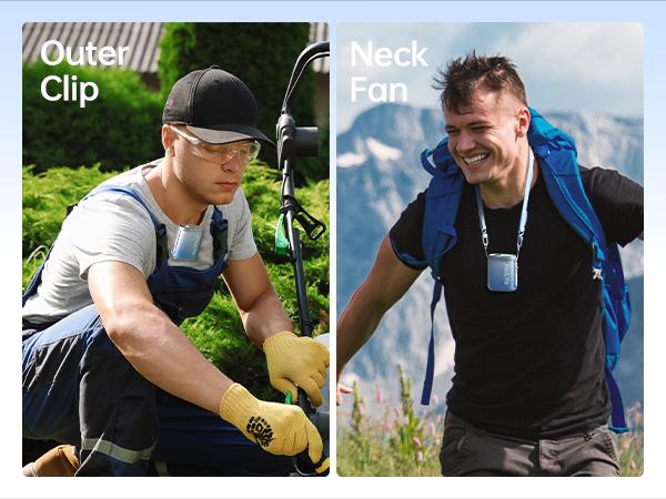 JISULIFE Neck Fan 100-Speed Turbo Portable Pocket Fan 16H Cooling 4500mAh Wearable Waist Fan with LED Display Ultra-Lightweight for Concerts Festivals & Outdoor Use