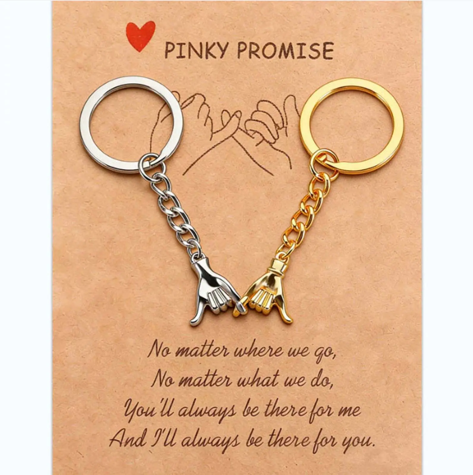 Modern Couple Key Ring Set, Hands Holding Promise Jewelry, Lightweight & Compact Fashion Accessory for Valentine's Day, Birthday, Engagement