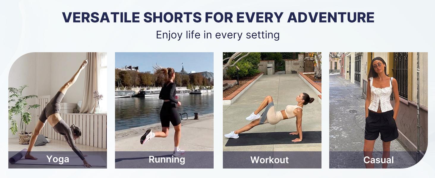 G4Free Women's Athletic Shorts High Waisted Running Yoga Shorts Summer Casual Burmuda Shorts with Pockets Activewear