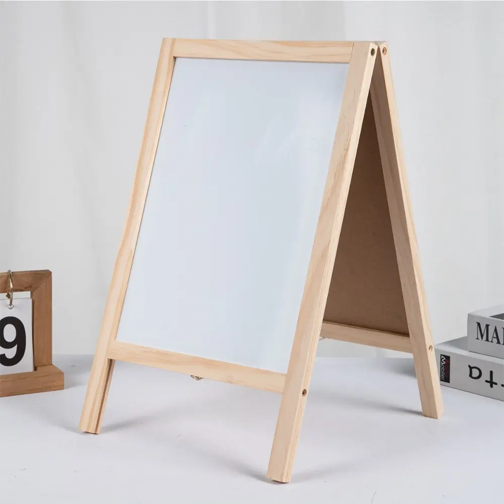 Independent  A-shaped Frame Double-sided Blackboard Sign, Dual Sided Board, Creative Standing Blackboard Chalkboard, Sturdy Sandwich Board Display Suitable for Restaurants, Cafes, and Business Settings