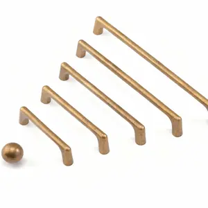 6 Pack Antique Brass Zinc Alloy Cabinet Pulls Modern Luxury Drawer Handles for Kitchen Cupboard & Wardrobe Decor Easy Installation Decorative Hardware