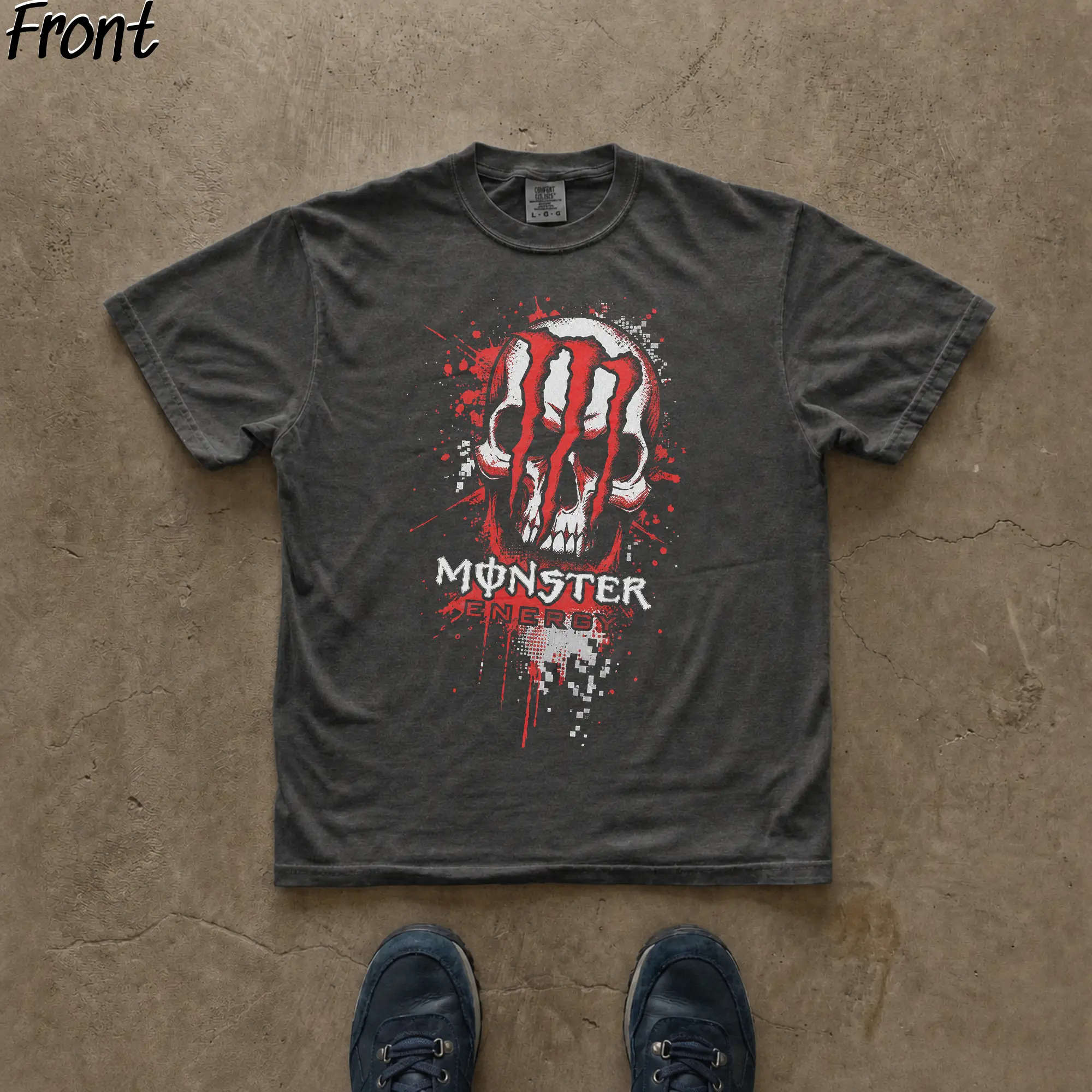 Vintage Monster Energy Shattered Skull Graphic Tee, Energy Drink Shirt, Unleash The Beast, Monster Energy Merch, Y2K Grunge Gothic Tees, Y2K Emo Scene Amity Affliction Style, 100% Cotton Lightweight Shortsleeve, Streetwear Vibes