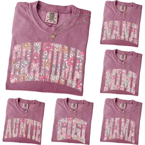 Comfort Colors Custom Mama Shirt, Boho Floral Grandma T-Shirt, Personalized Grandparent Gift, Floral Nana Auntie Mimi Gigi Grammy Shirt