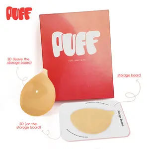 Puff #1 Push-up Sticky Bra – Waterproof & Sweat-proof,  Portable, Reusable, Washable, Essential for Travel Women's Wear with Storage Board & Replaceable Adhesive Pads