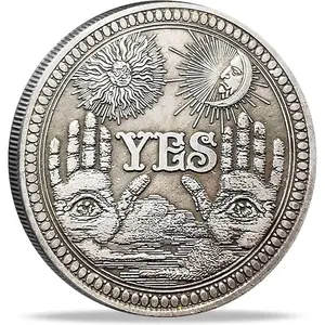 Yes No Challenge Coin Decision Maker Divination Coin(Silver)