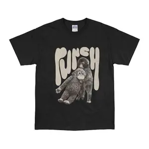 Monkey Punch Baby Monkey Shirt, Baby Monkey Holding Plush Toy Graphic Shirt, Viral Funny Monkey Meme Shirt, Soft Cotton Blend Shirt for Men & Women, Gift for Meme Lovers and Monkey Fans