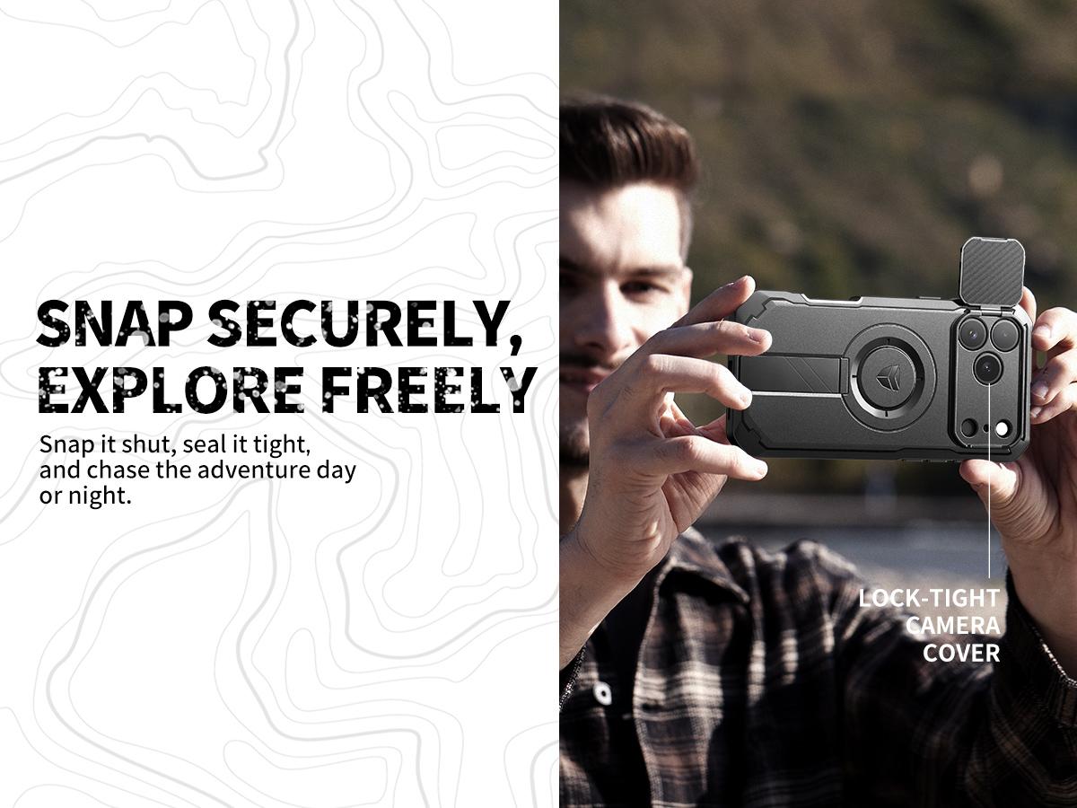 DEXNOR for iPhone 17 Pro Max/17 Air/17 Pro Case with Slide Camera Cover & Adjustable Kickstand & Built-in Screen Protector,Compatible with MagSafe Shockproof Bumper Cases Heavy-Duty Magnetic Protective Cover