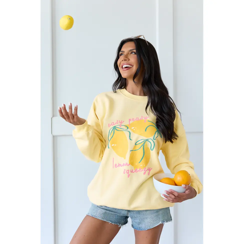 Easy Peasy Yellow Graphic Sweatshirt