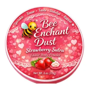 Bee Enchant's Lickable Strawberry Karma Sutra Body Powder- - Finely Milled luxury body powders