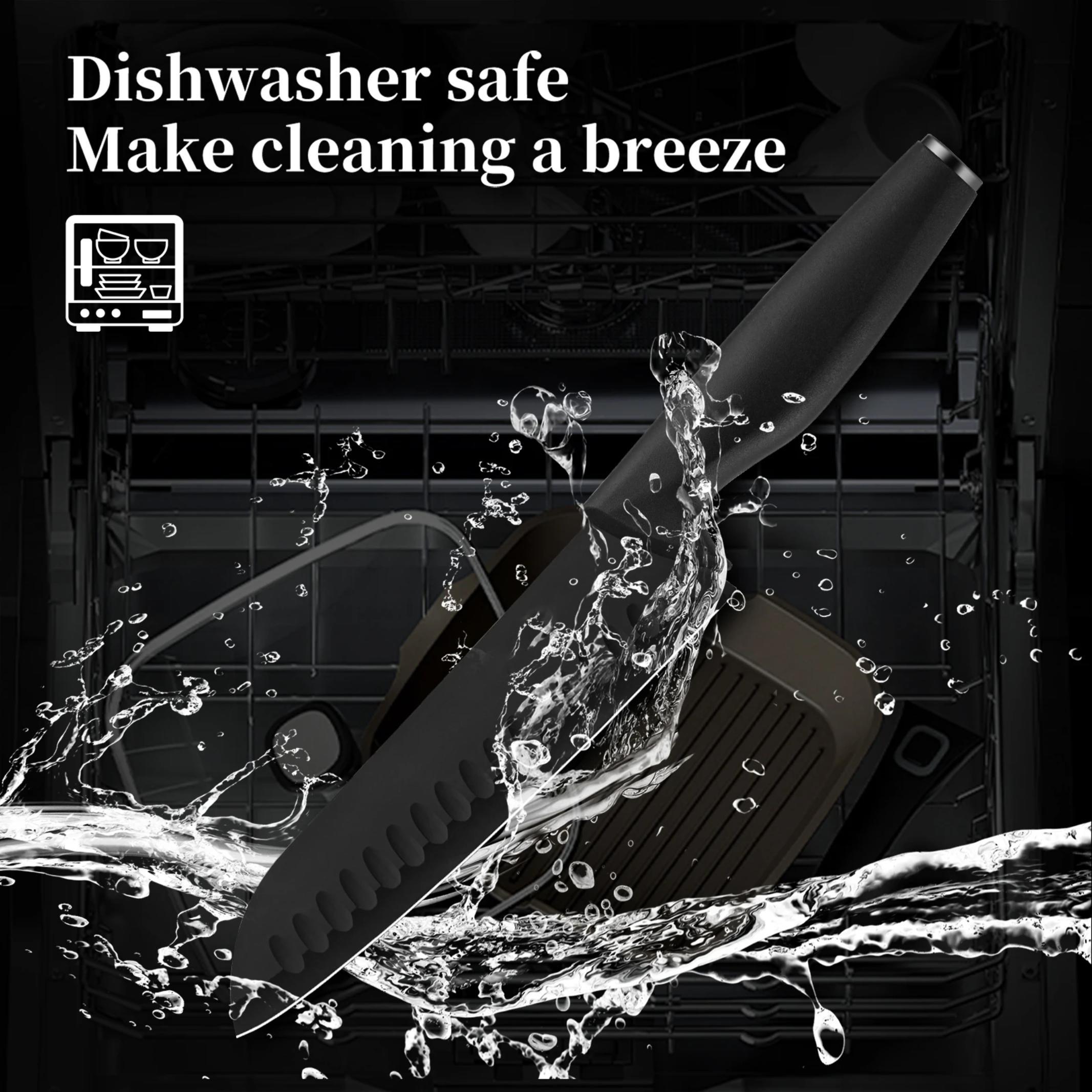 GalentinesDay15Pcs  Knife Set With Solid Wood & Plastic Knife Block, Japanese-Style Knife, Meat/Vegetable Knife, Chicken Bone Knife & German-Style Steak Knife. Multi-Color Stainless Steel, Practical for Home Use & Ideal as a Gift.   Modern Utensils