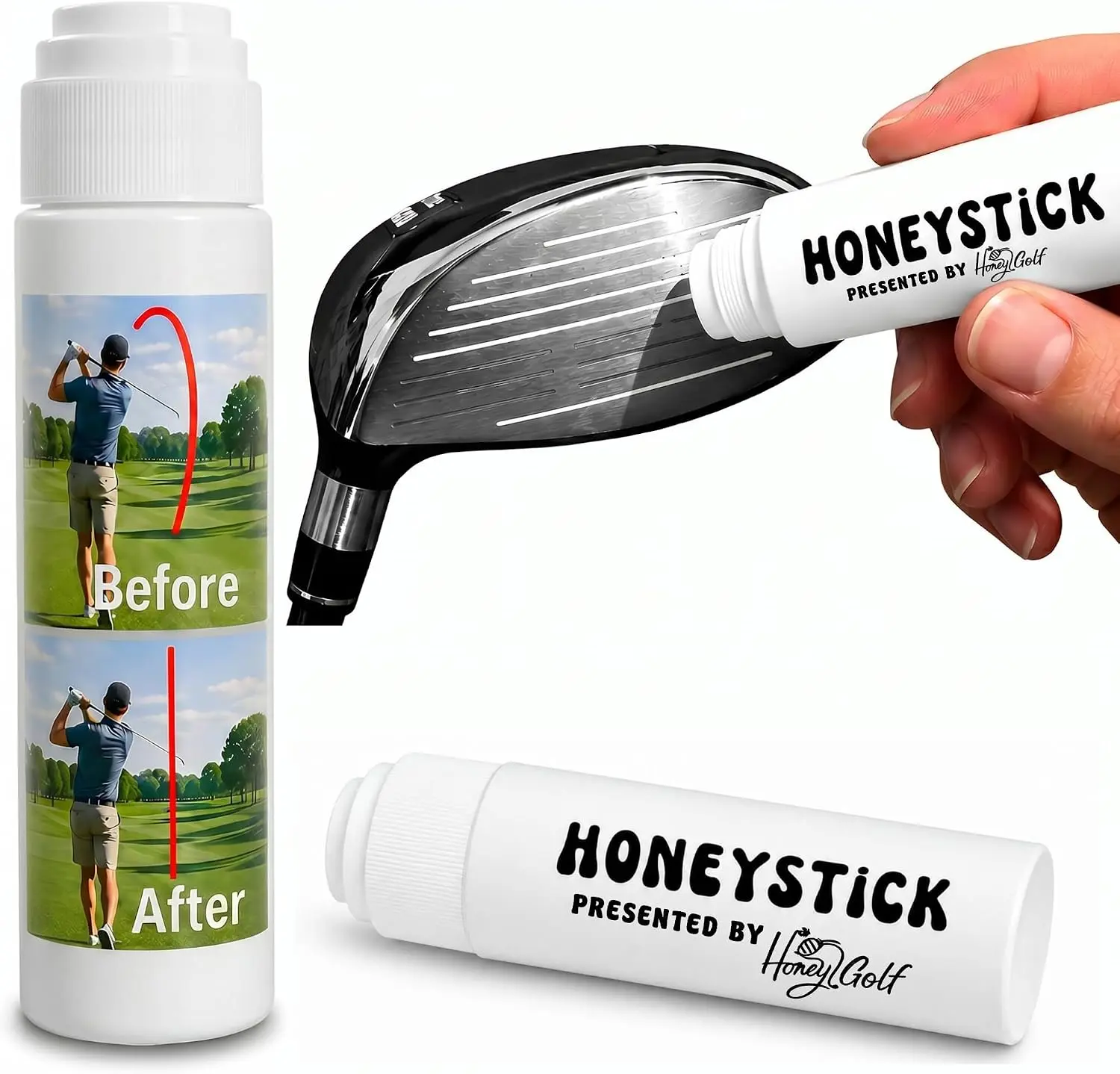 HoneyStick Anti Slice Gel for Golf Clubs - Anti-Hook Spin Reducer for Driver, Woods, Hybrids, Irons - Golf Accessories for Men - Golfers Must Haves & Essentials