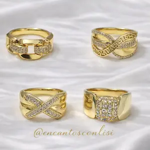 Chunky Rings with Elegant Designs Gold Plated Multiple Sizes for Stylish Accessory