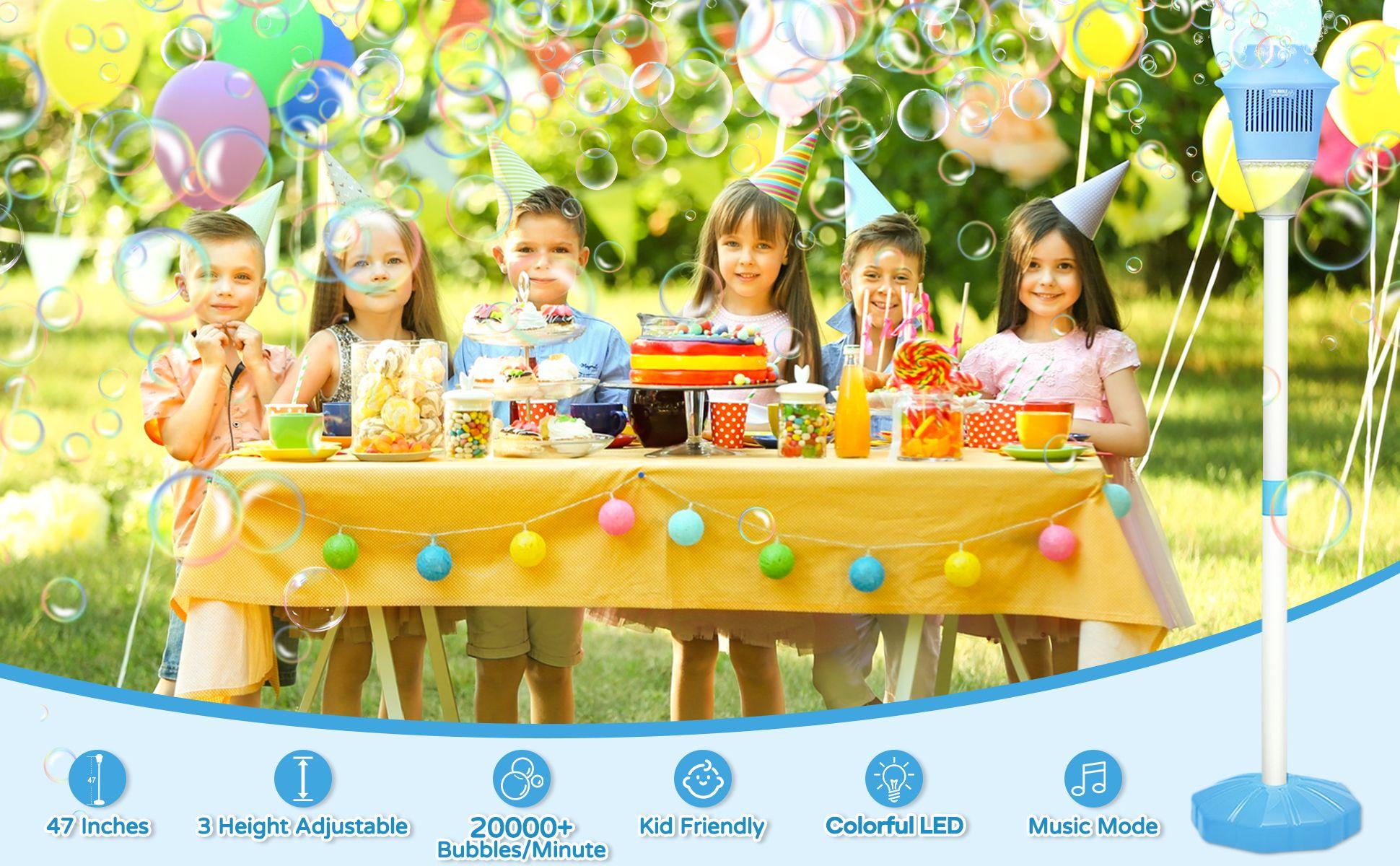 Portable Automatic Handheld Party Bubble Machine - Rechargeable Blower with Lights, Tornado Bubbles, Spring Summer Kids Outdoor Play Cool Gift