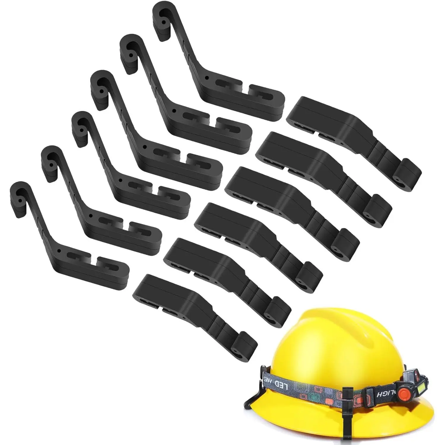 12-Pack Safety Hard Hat Light Clips, Full Brim Headlamp Clips, Anti-Slip Stable Accessories for Welding, Soldering Tools & Hardware Equipment