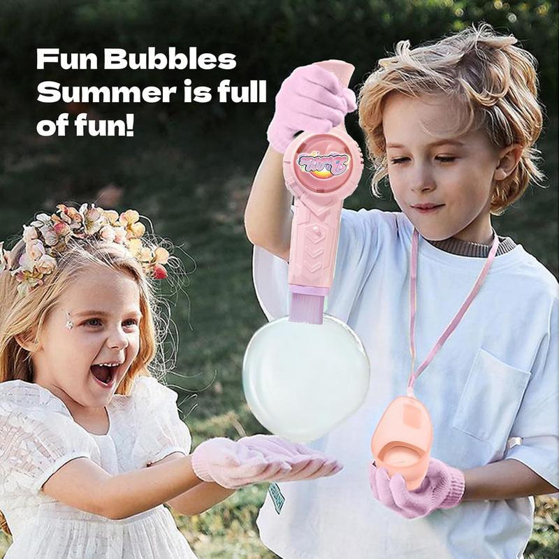 Elastic Smoke Bubble Machine for Kids - Rechargeable Magic Bubble Wand with Lights & Sound, Includes Gloves & Spill-Proof Cup, Safe Bubble Solution, Green & Pink Elastic Smoke Bubble Machine for Kids - Rechargeable Magic Bubble Wand with Lights & Sound, Includes Gloves & Spill-Proof Cup, Safe Bubble Solution, Green & Pink