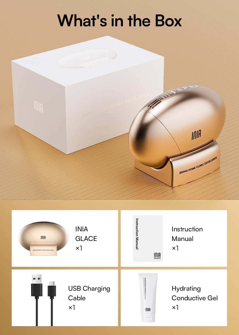 【LIVE EXCLUSIVE】INIA GLACE 7-in-1 Face & Neck Sculpting Device | EMS Microcurrent, Red & Blue Light, Thermal & Cryo Therapy for Lift, Tighten, Lymphatic Drainage & De-Puff, Serum Infusion, Perfect Gift Pick