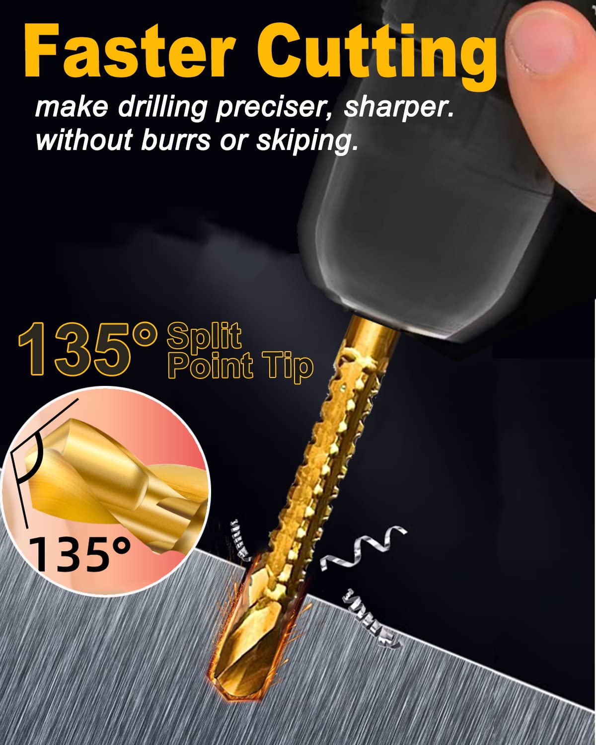 Fathersdaygift 6 or 8 Pack Titanium Coated HSS Twist Drill Bits, 3-8mm Serrated Side Cutting Drill Bit Woodworking Tools for Plastic Metal Wood Hole Fathers Day Gifts Fathersdaygift 6 or 8 Pack Titanium Coated HSS Twist Drill Bits, 3-8mm Serrated Side Cutting Drill Bit Woodworking Tools for Plastic Metal Wood Hole Fathers Day Gifts