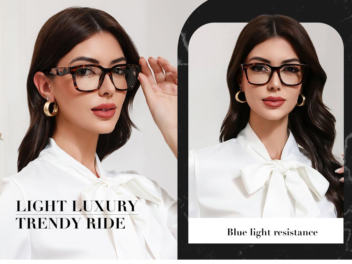 Kimorn Women's Blue Light Blocking UV400 Protection Glasses High Quality Eyewear, Angular Frame, Sleek Anti Light Non Prescription, Lightweight Fashion Accessories for Women, Work & Daily Screen Use
