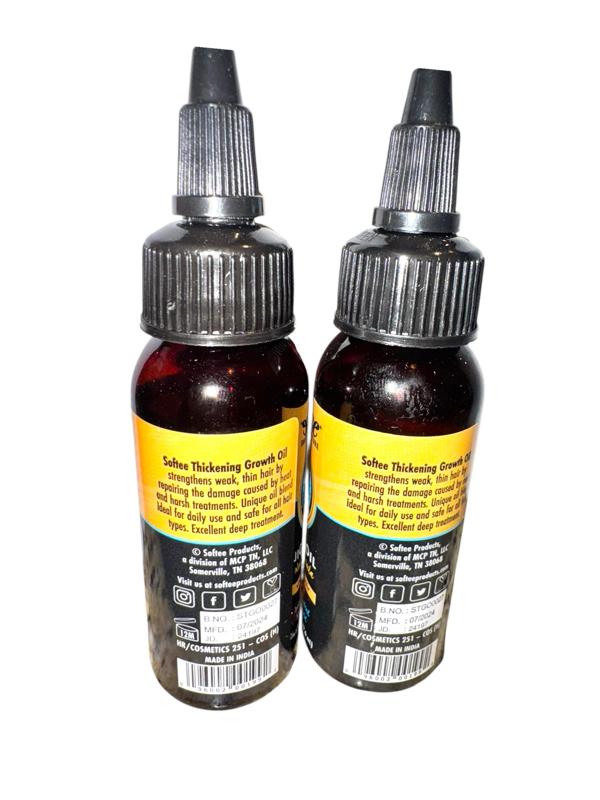 2 X Hair Growth Oil, Thickening formula, revitalizing repair, damage repair, moisture replenishment, all natural oil blend,Softee Signature Hair Health,Fl Oz (28g)