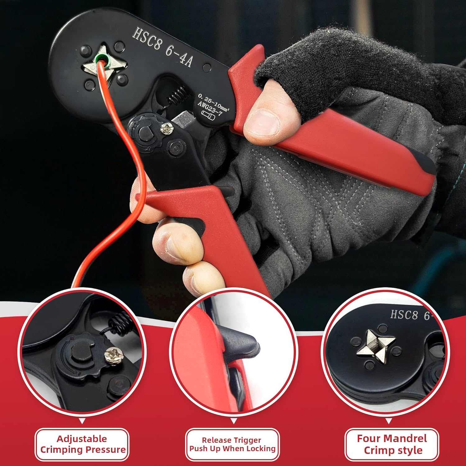 Ferrule Crimping Tool Kit, AWG 28-7 Self-adjustable Ratchet Wire Crimping Tool, Crimper Plier Set with 1200 COUNTS Wire Terminals Crimping Connectors Wire End Ferrules Ferrule Crimping Tool Kit, AWG 28-7 Self-adjustable Ratchet Wire Crimping Tool, Crimper Plier Set with 1200 COUNTS Wire Terminals Crimping Connectors Wire End Ferrules