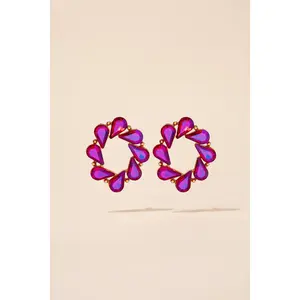 Cosmic Circular Teardrop Post Earrings