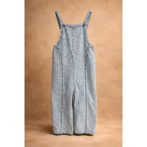 LIGHT WASH WIDE LEG DENIM OVERALL *Final Sale*