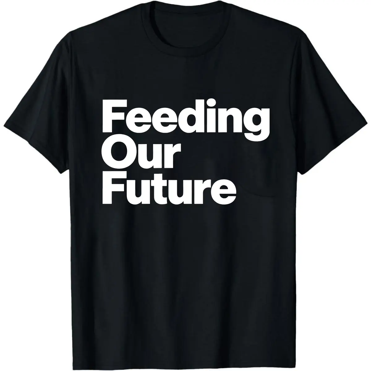 Black Minimalist Feeding Our Future Graphic Tee - Sleek Casual Daily Wear Apparel