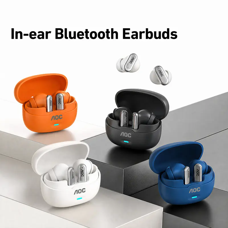 AOC Wireless Open Ear Bluetooth Headphones - Lightweight ACS Stereo Earbuds, Low Latency, Waterproof Headphones for Sports, Gaming