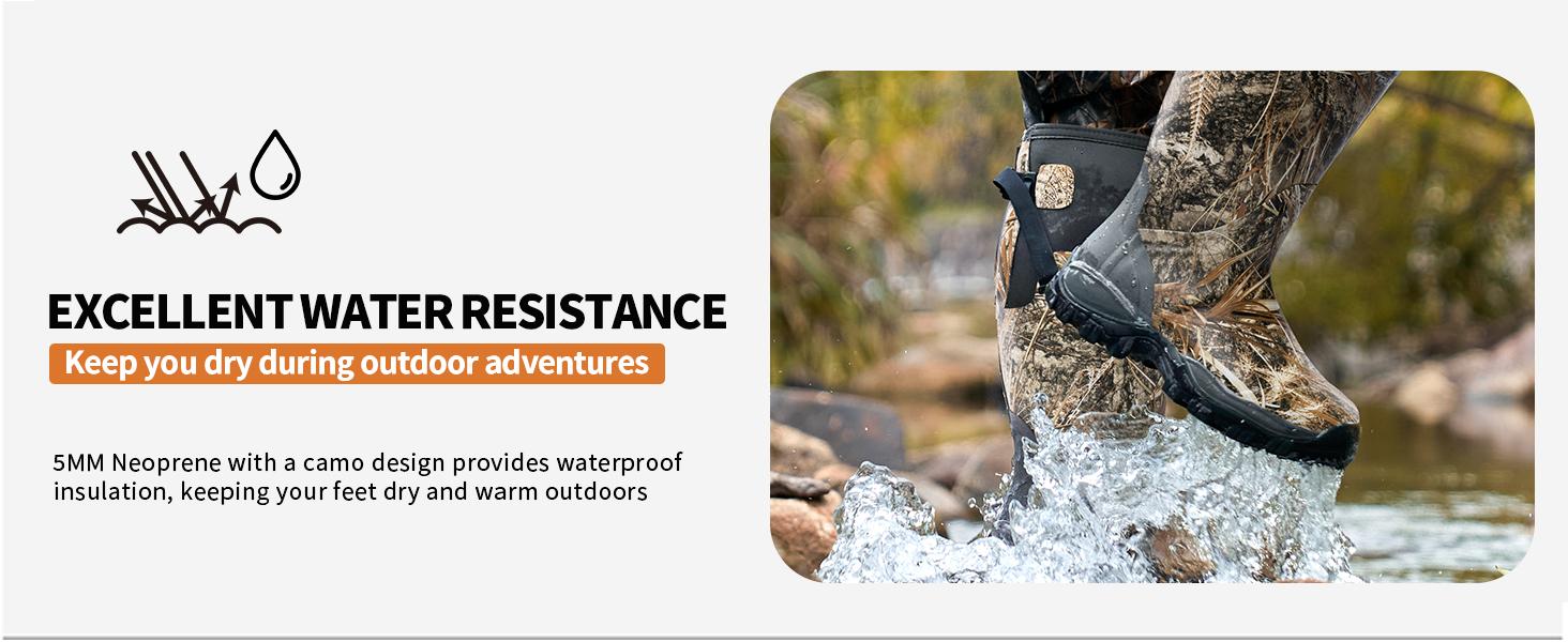 Trudave Hunting Boots for Men, Waterproof Rubber Boots with Steel Shank, 5mm Neoprene Camo Insulated Mens Rain Boots (Size 5-14) Durable Construction Comfort Footwear Walking Shoes #TiktokShopBlackFriday