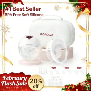 【Classic Edition】Momcozy  M5 Hands-Free Wearable Breast Pump, Double-Sealed Flange for Baby-Like Comfort, 3 Modes & 9 Suction Levels, Portable Electric Pump – 24mm, A