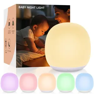 BPA-Free Baby Soothing Egg Night Light - 8 RGB Colors, 1H Timer, Touch Control, Portable Indoor Lamp for 0-12 Months Babies' Feeding & Playtime