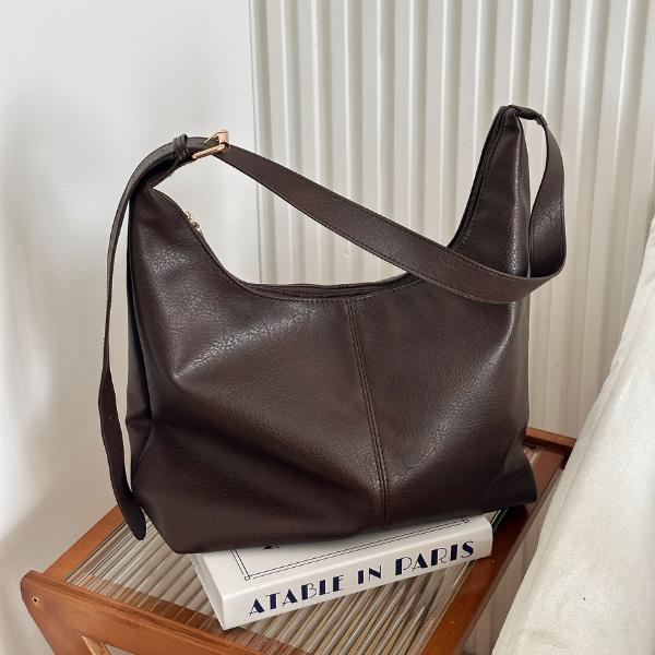 Women's Minimalist Solid Vegan Leather Shoulder Purse - Foldable Work Bag with Cosmetic Bag, Metal Hardware, Crossbody or Carry Option, Accessories for Women, All-Match Handbag for Daily Commuting Women's Minimalist Solid Vegan Leather Shoulder Purse - Foldable Work Bag with Cosmetic Bag, Metal Hardware, Crossbody or Carry Option, Accessories for Women, All-Match Handbag for Daily Commuting