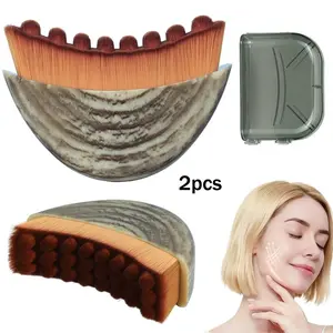 Lymphatic Contour Face Brush - 1pc Lymphatic Drainage Tool for Jawline & Chin Sculpting, Dry Brushing Massager for Facial Fatigue Relief, Ergonomically Designed to Precisely Fit Skin, Beauty Roller for Daily Use