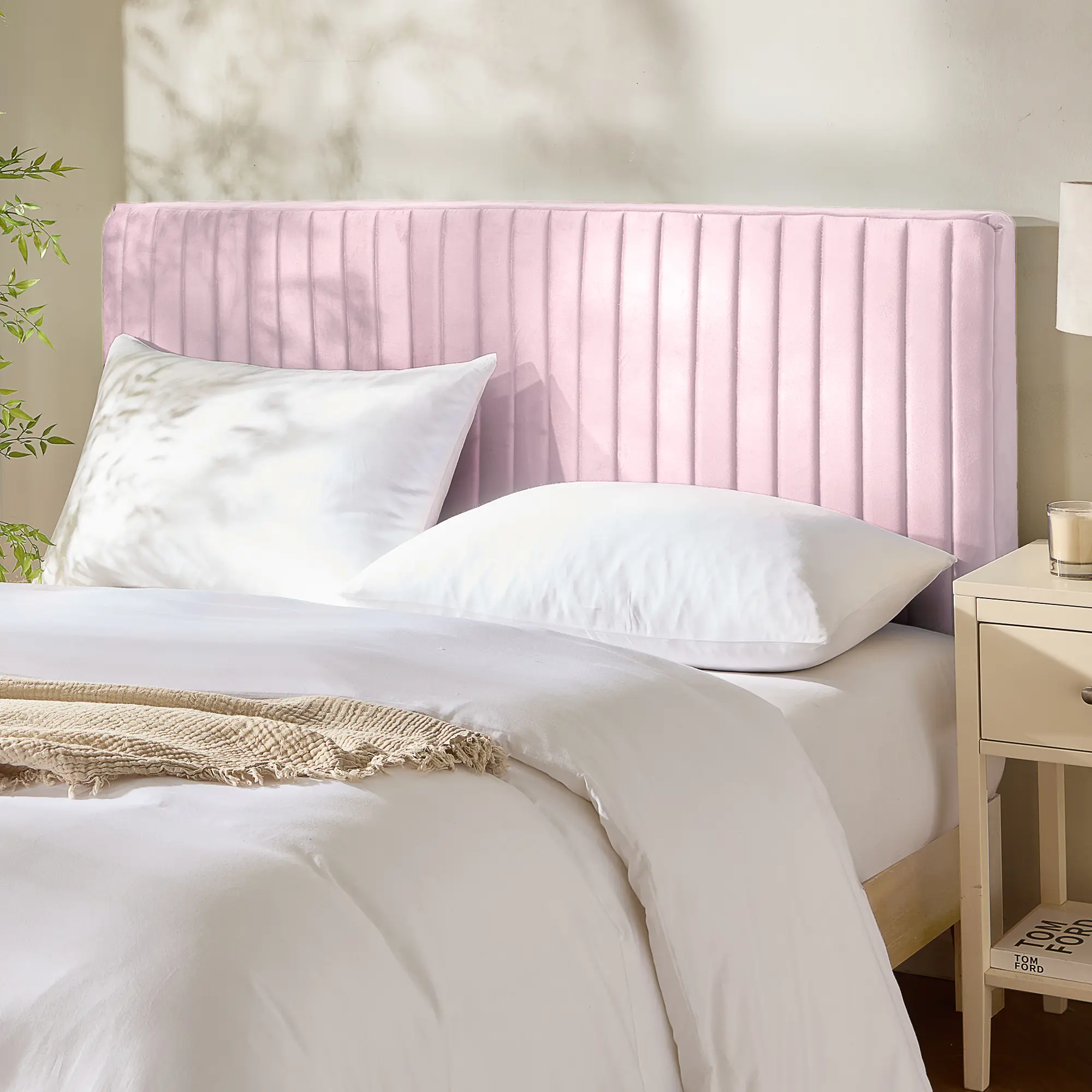 Nestl Headboard Only, Floating Wall Mounted Headboard Full Size, Easy Assemble Upholstered Peel and Stick Headboards, 3D Soundproof Bed Wall Panels, Velvet Stick on Headboards