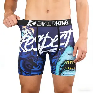 BIKERKING Men's Sports Fashion Flat Corner Underwear, Soft Support, Comfortable, All Day Breathable