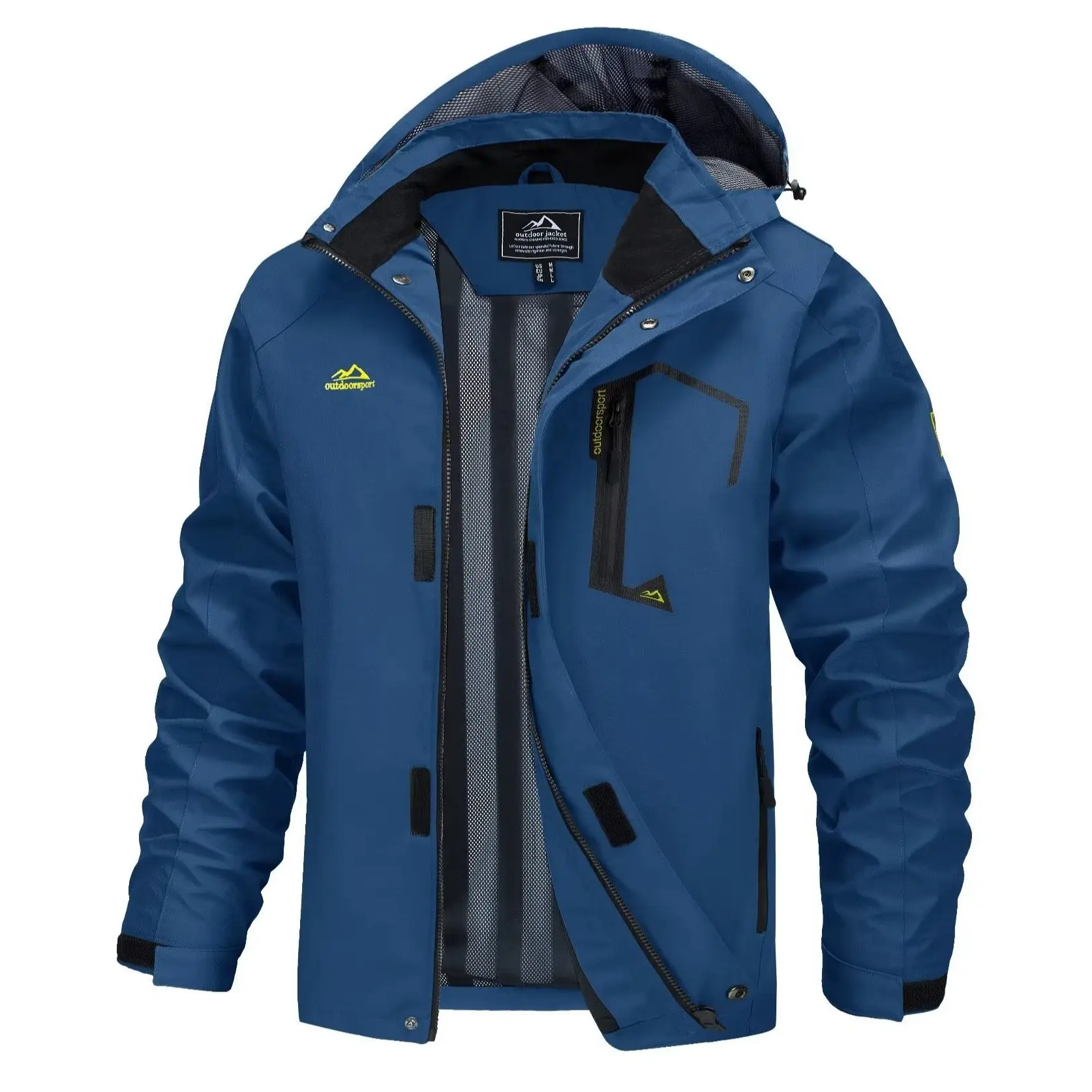 MAGCOMSEN Men's Lightweight Polyester Long Sleeve Zip-Up Windbreaker Raincoat with Detachable Hood - Menswear Hoodie Tops for Hiking, Outdoor Activities, All-Season Jackets, Zip Up Jackets, All-Season Men's Lightweight Jackets