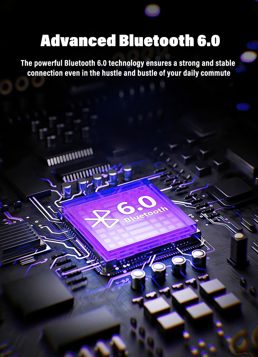 HTC NE70 Bluetooth 6.0 Earphones Light Weight in Ear IPX5 Waterproof Headphones Wireless Earbuds with Smart Touch Screen Suitable for Gaming Office Sports Study and Audio Calls Built-in Microphone Earphones