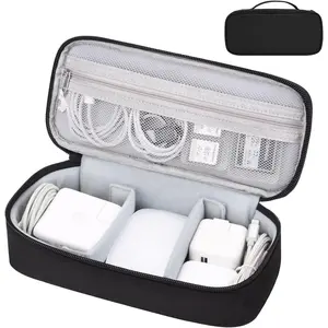 Travel Electronics Organizer Bag, Portable Carrying Case for Cables, Charger and Cords, Power Bank, Tech Accessories & Hard Drive, Travel Accessories, Durable Pouch