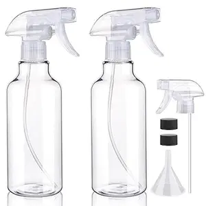 Plastic Spray Bottles Empty Spray Bottle 16.9oz/500ml 2 Pack Heavy Duty Spraying Bottles Mist/Stream Water Bottle for Cleaning Solutions, Essential Oils, Hair (Clear)