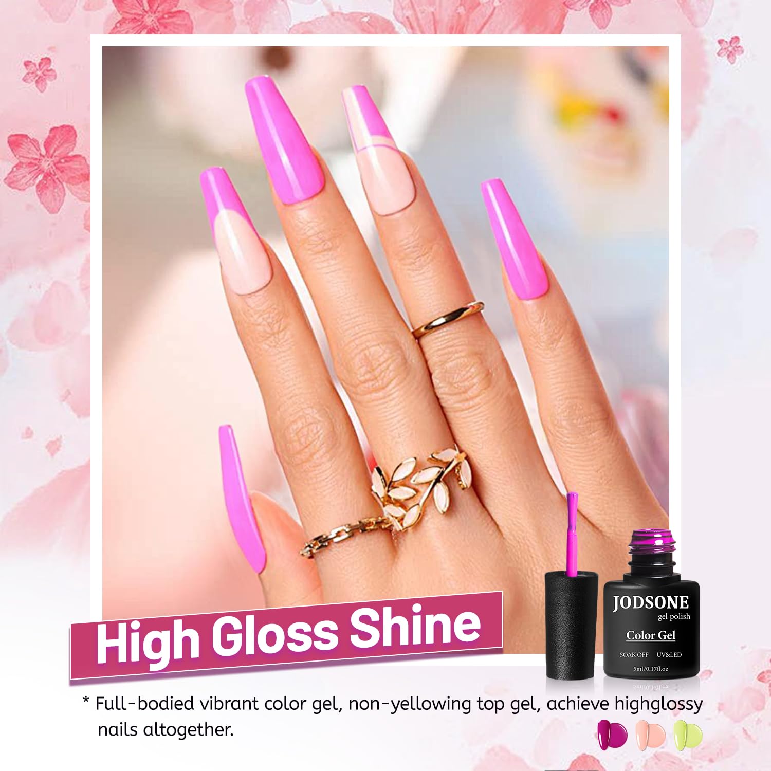 JODSONE 20-Color Vibrant High-Shine Gel Polish Kit, 3 PCS Included: Base Coat, Matte & Glossy Top Coats JODSONE 20-Color Vibrant High-Shine Gel Polish Kit, 3 PCS Included: Base Coat, Matte & Glossy Top Coats