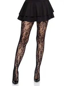 Women's Chantilly Floral Lace Tights, Lingerie Underwear for Daily Wear